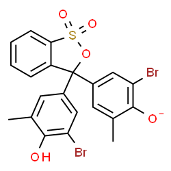 ChemSpider 2D Image | 2-Bromo-4-[3-(3-bromo-4-hydroxy-5-methylphenyl)-1,1-dioxido-3H-2,1-benzoxathiol-3-yl]-6-methylphenolate | C21H15Br2O5S