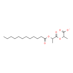 ChemSpider 2D Image | 2-{[2-(Dodecanoyloxy)propanoyl]oxy}propanoate | C18H31O6
