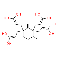 ChemSpider 2D Image | 2,2,6,6-Tetrakis(3,3-dihydroxy-2-propen-1-yl)-3-methylcyclohexanone | C19H28O9