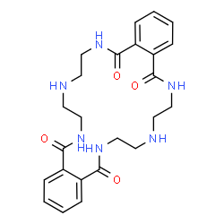 ChemSpider 2D Image | 3,6,9,18,21,24-hexaazatricyclo[24.4.0.0¹¹,¹?]triaconta-1(30),11,13,15,26,28-hexaene-2,10,17,25-tetrone | C24H30N6O4
