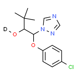 ChemSpider 2D Image | 1-(4-Chlorophenoxy)-3,3-dimethyl-1-(1H-1,2,4-triazol-1-yl)-2-butan(~2~H)ol | C14H17DClN3O2
