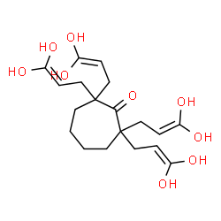 ChemSpider 2D Image | 2,2,7,7-Tetrakis(3,3-dihydroxy-2-propen-1-yl)cycloheptanone | C19H28O9