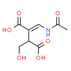 ChemSpider 2D Image | (2E)-2-(Acetamidomethylene)-3-(hydroxymethyl)succinic acid | C8H11NO6