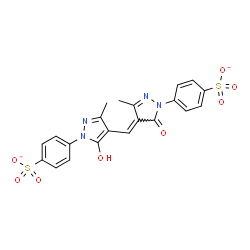 ChemSpider 2D Image | 4-(5-Hydroxy-3-methyl-4-{(E)-[3-methyl-5-oxo-1-(4-sulfonatophenyl)-1,5-dihydro-4H-pyrazol-4-ylidene]methyl}-1H-pyrazol-1-yl)benzenesulfonate | C21H16N4O8S2