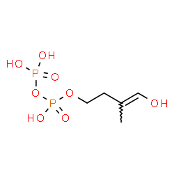 ChemSpider 2D Image | (3E)-4-Hydroxy-3-methyl-3-buten-1-yl trihydrogen diphosphate | C5H12O8P2