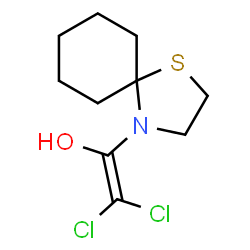 ChemSpider 2D Image | 2,2-Dichloro-1-(1-thia-4-azaspiro[4.5]dec-4-yl)ethenol | C10H15Cl2NOS