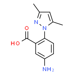 ChemSpider 2D Image | 5-amino-2-(3,5-dimethylpyrazol-1-yl)benzoic acid | C12H13N3O2