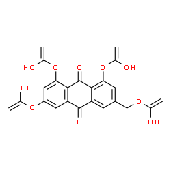 ChemSpider 2D Image | 1,3,8-Tris[(1-hydroxyvinyl)oxy]-6-{[(1-hydroxyvinyl)oxy]methyl}-9,10-anthraquinone | C23H18O10