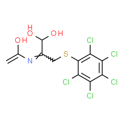 ChemSpider 2D Image | (2E)-2-[(1-Hydroxyvinyl)imino]-3-[(pentachlorophenyl)sulfanyl]-1,1-propanediol | C11H8Cl5NO3S