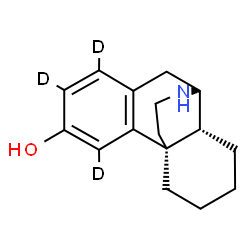 ChemSpider 2D Image | (1,2,4-~2~H_3_)Morphinan-3-ol | C16H18D3NO