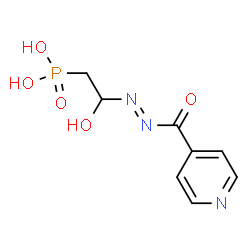 ChemSpider 2D Image | {2-Hydroxy-2-[(E)-isonicotinoyldiazenyl]ethyl}phosphonic acid | C8H10N3O5P