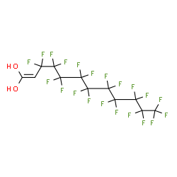 ChemSpider 2D Image | 3,3,4,4,5,5,6,6,7,7,8,8,9,9,10,10,11,11,12,12,12-Henicosafluoro-1-dodecene-1,1-diol | C12H3F21O2