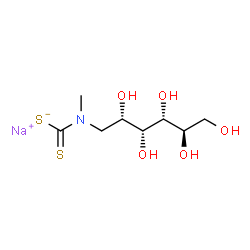 ChemSpider 2D Image | Sodium 1-[carbodithioato(methyl)amino]-1-deoxy-D-glucitol | C8H16NNaO5S2