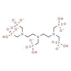 ChemSpider 2D Image | {10-Hydroxy-2,5,8-tris[(hydroxyphosphinato)methyl]-10,10-dioxido-2,5,8-triaza-10lambda~5~-phosphadec-1-yl}phosphonate | C9H22N3O15P5