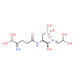 ChemSpider 2D Image | (2Z)-3-[(E)-(2,2-Dihydroxyethylidene)amino]-2-[(5,5-dihydroxy-4-iminopentanoyl)amino]-3-hydroxy-2-propene-1-sulfonic acid | C10H17N3O9S