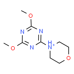 ChemSpider 2D Image | 4-(4,6-Dimethoxy-1,3,5-triazin-2-yl)morpholin-4-ium | C9H15N4O3