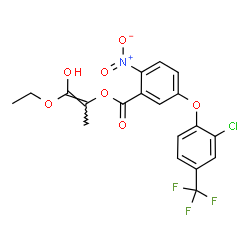 ChemSpider 2D Image | (1E)-1-Ethoxy-1-hydroxy-1-propen-2-yl 5-[2-chloro-4-(trifluoromethyl)phenoxy]-2-nitrobenzoate | C19H15ClF3NO7