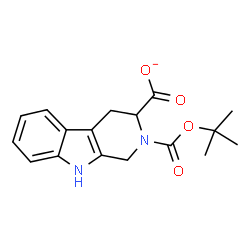 ChemSpider 2D Image | 2-{[(2-Methyl-2-propanyl)oxy]carbonyl}-2,3,4,9-tetrahydro-1H-beta-carboline-3-carboxylate | C17H19N2O4