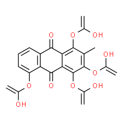 ChemSpider 2D Image | 1,3,4,5-Tetrakis[(1-hydroxyvinyl)oxy]-2-methyl-9,10-anthraquinone | C23H18O10