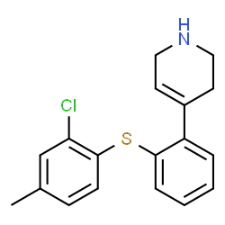 ChemSpider 2D Image | 4-{2-[(2-Chloro-4-methylphenyl)sulfanyl]phenyl}-1,2,3,6-tetrahydropyridine | C18H18ClNS