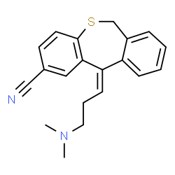 ChemSpider 2D Image | (11Z)-11-[3-(Dimethylamino)propylidene]-6,11-dihydrodibenzo[b,e]thiepine-2-carbonitrile | C20H20N2S
