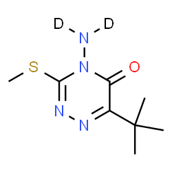 ChemSpider 2D Image | 4-(~2~H_2_)Amino-6-(2-methyl-2-propanyl)-3-(methylsulfanyl)-1,2,4-triazin-5(4H)-one | C8H12D2N4OS