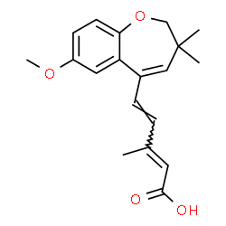 ChemSpider 2D Image | (2E,4E)-5-(7-Methoxy-3,3-dimethyl-2,3-dihydro-1-benzoxepin-5-yl)-3-methyl-2,4-pentadienoic acid | C19H22O4
