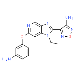 ChemSpider 2D Image | 4-[6-(3-Aminophenoxy)-1-ethyl-1H-imidazo[4,5-c]pyridin-2-yl]-1,2,5-oxadiazol-3-amine | C16H15N7O2