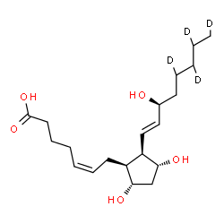 ChemSpider 2D Image | (5Z,8beta,9alpha,11alpha,13E,15S)-9,11,15-Trihydroxy(17,18,19,20-~2~H_4_)prosta-5,13-dien-1-oic acid | C20H30D4O5