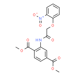 ChemSpider 2D Image | Dimethyl 2-{[(2-nitrophenoxy)acetyl]amino}terephthalate | C18H16N2O8