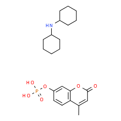 ChemSpider 2D Image | 4-Methyl-2-oxo-2H-chromen-7-yl dihydrogen phosphate - N-cyclohexylcyclohexanamine (1:1) | C22H32NO6P