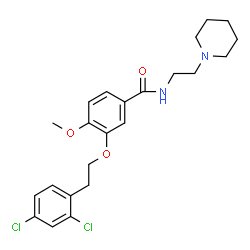 ChemSpider 2D Image | 3-[2-(2,4-Dichlorophenyl)ethoxy]-4-methoxy-N-[2-(1-piperidinyl)ethyl]benzamide | C23H28Cl2N2O3