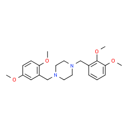 ChemSpider 2D Image | 1-(2,3-Dimethoxybenzyl)-4-(2,5-dimethoxybenzyl)piperazine | C22H30N2O4
