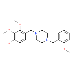 ChemSpider 2D Image | 1-(2-Methoxybenzyl)-4-(2,3,4-trimethoxybenzyl)piperazine | C22H30N2O4