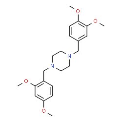 ChemSpider 2D Image | 1-(2,4-Dimethoxybenzyl)-4-(3,4-dimethoxybenzyl)piperazine | C22H30N2O4