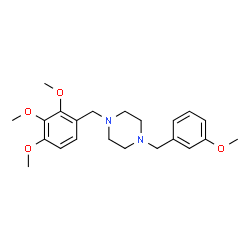 ChemSpider 2D Image | 1-(3-Methoxybenzyl)-4-(2,3,4-trimethoxybenzyl)piperazine | C22H30N2O4