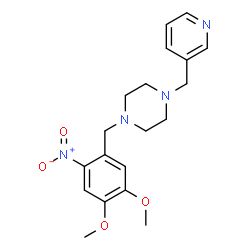 ChemSpider 2D Image | 1-(4,5-Dimethoxy-2-nitrobenzyl)-4-(3-pyridinylmethyl)piperazine | C19H24N4O4