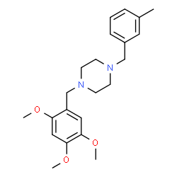ChemSpider 2D Image | 1-(3-Methylbenzyl)-4-(2,4,5-trimethoxybenzyl)piperazine | C22H30N2O3