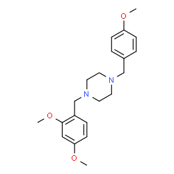 ChemSpider 2D Image | 1-(2,4-Dimethoxybenzyl)-4-(4-methoxybenzyl)piperazine | C21H28N2O3