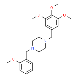 ChemSpider 2D Image | 1-(2-Methoxybenzyl)-4-(3,4,5-trimethoxybenzyl)piperazine | C22H30N2O4