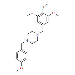 ChemSpider 2D Image | 1-(4-Methoxybenzyl)-4-(3,4,5-trimethoxybenzyl)piperazine | C22H30N2O4