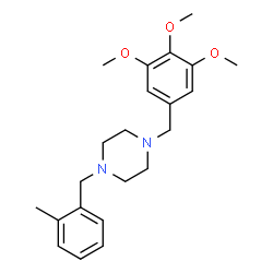 ChemSpider 2D Image | 1-(2-Methylbenzyl)-4-(3,4,5-trimethoxybenzyl)piperazine | C22H30N2O3