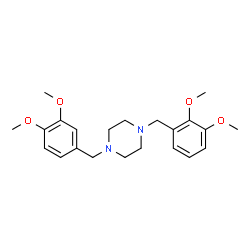 ChemSpider 2D Image | 1-(2,3-Dimethoxybenzyl)-4-(3,4-dimethoxybenzyl)piperazine | C22H30N2O4