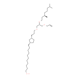 ChemSpider 2D Image | 11-[(1S,3S)-3-{3-[(2S)-3-(Allyloxy)-2-{[(3R)-3,7-dimethyloctyl]oxy}propoxy]propyl}cyclopentyl]-1-undecanol | C35H68O4