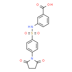 ChemSpider 2D Image | 3-({[4-(2,5-Dioxo-1-pyrrolidinyl)phenyl]sulfonyl}amino)benzoic acid | C17H14N2O6S
