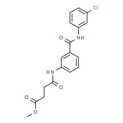 ChemSpider 2D Image | Methyl 4-({3-[(3-chlorophenyl)carbamoyl]phenyl}amino)-4-oxobutanoate | C18H17ClN2O4