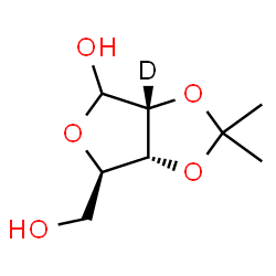 ChemSpider 2D Image | 2,3-O-Isopropylidene-D-(C~2~-~2~H)ribofuranose | C8H13DO5