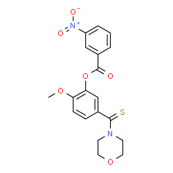 ChemSpider 2D Image | 2-Methoxy-5-(4-morpholinylcarbonothioyl)phenyl 3-nitrobenzoate | C19H18N2O6S