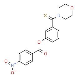 ChemSpider 2D Image | 3-(4-Morpholinylcarbonothioyl)phenyl 4-nitrobenzoate | C18H16N2O5S