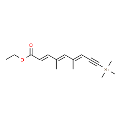 ChemSpider 2D Image | Ethyl (2E,4E,6E)-4,6-dimethyl-9-(trimethylsilyl)-2,4,6-nonatrien-8-ynoate | C16H24O2Si